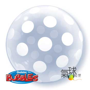 92.01-20吋/51公分裝飾用泡泡球大點點滿佈BIG POLKA DOTS ALL AROUND充氦氣每顆300元/室內空飄2至4星期(整球印刷,請按我看圖案)