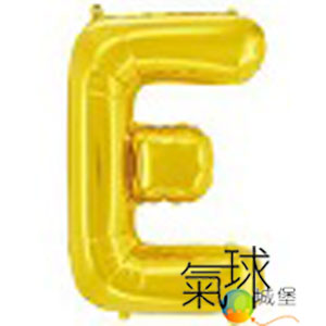 16.05-16吋美版金色英文字E(此款字型較細.本商品不會飄浮. 適用於舞台、主題區、拱門。有自動封口.可重覆使用。)每個