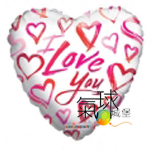 001.157-18"/46公分-心型- Love sketchy hearts  /含充氦氣空飄140元
