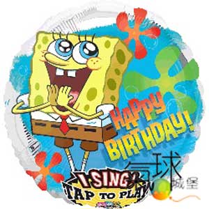 16-音樂球:71公分/28"唱歌的海綿寶寶SpongeBob Birthday/含充氦氣每顆550元