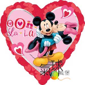 002.489-45公分/18"心形-米奇愛米妮Mickey & Minnie Heart/含充氦氣空飄140元