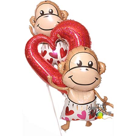 056-愛的小猴球串祝情人節快樂(外送需購滿2000元/外縣市地區另計)