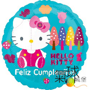 004.250-17"/43公分圓形凱蒂貓Hello Kitty Feliz Cumpleanos/充氦氣空飄140元