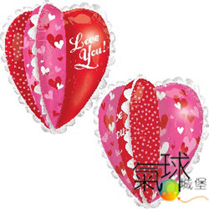 001.451-多面心形-love you /Multi-Panel Heart約74公分/含充氦氣空飄470元