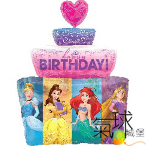 000.340- 公主們蛋糕Princess Birthday Cake53CM寬71CM高/含充氦氣空飄380元