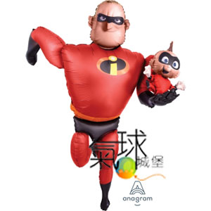 016.115-AWK:站立-站立-超人特攻隊 超能先生(迪士尼卡通)約88公分ｘ170公分高