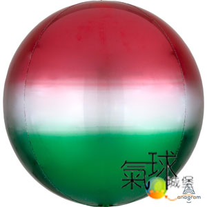 054.047-15"立體圓球/ 紅綠漸層飄空飄3星色約38公分寬540元(室內可0公分高/充氦氣空期~4星期)每個
