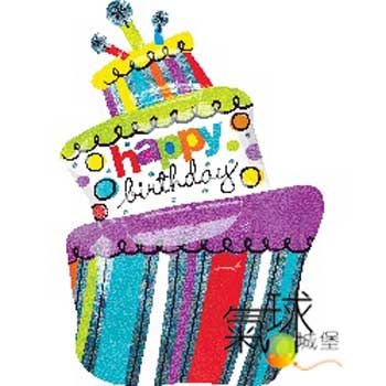 000.399-雷射質樸的生日蛋糕形狀Funky Birthday Cake Shape61公分寬94公分高/充氦氣空飄350元