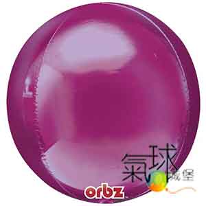 054.027-15" 立體圓球: 流行桃紅色鋁箔球38公分寬40公分高/充氦氣空飄550元(室內可空飄3星期~4星期)/未充氣每個180元