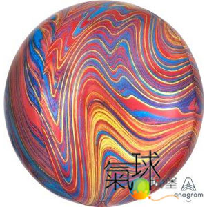 054.048-15"立體圓球: 多彩彩繪大理石紋約38公分寬40公分高/充氦氣空飄550元(室內可空飄3星期~4星期)