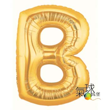 12.3-英文字母造型B金色(尺寸40"/102cm有自動封口裝置,可自行充空氣/如需充氦氣每顆450元)