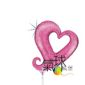 013.320-14"/35公分雷射粉紅色心鏈Chain of Hearts - Pink/需要充氣(本公司是充氮氣)封口加棒每支70元