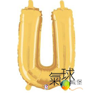 130-14"/36cm 英文字母造型U金色/本商品不會飄浮. 適用於舞台、主題區、拱門。有自動封口.可重覆使用。