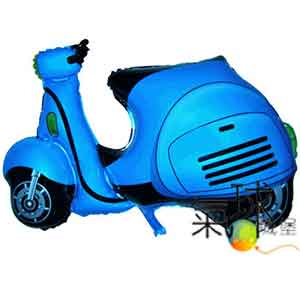 039.190- 造型-藍色摩托車87公分寬x52公分高 /充氦氣空飄300元