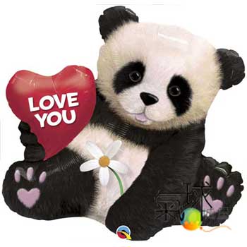 002.527-34吋/85公分熊貓擁抱愛的心I Love You Panda Bear充氦氣空飄380元
