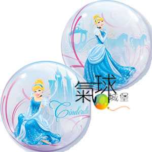 16.17-22吋/56公分單層泡泡球/迪士尼公主：灰姑娘的皇室亮相Disney Princess: Cinderella's Royal Debut充氦氣每顆520元/室內空飄2至4星期(Licensed Character)(兩面圖案不一樣)