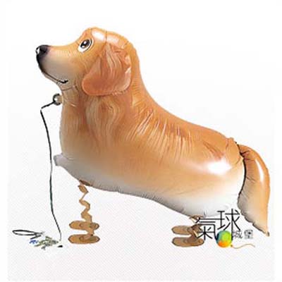 066-散步黃金獵犬53cm寬43cm高(日本原裝進口寵物氣球質優良，色彩鮮豔，可以牽著走,一跳一跳的"超Q")充氦氣/每隻410元