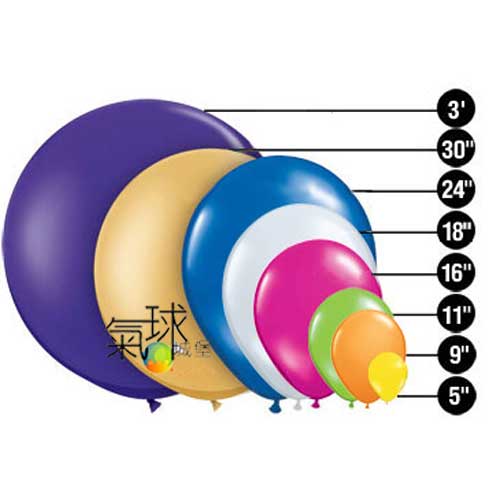 01-圓形氣球尺寸表